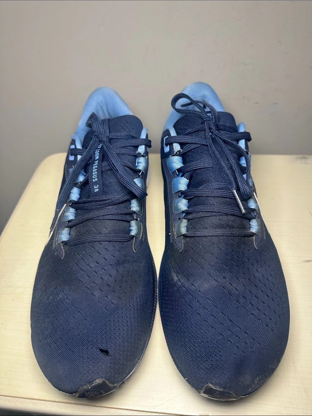 Nike UNC Tarheels Men's Running Shoes Navy and Light Blue Air zoom Pegasus 38